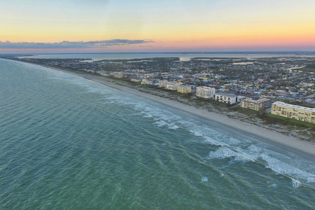 Brevard County, Florida coastline at sunset