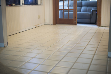 tile floor in dining room