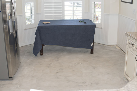 floor after removal in breakfast nook 