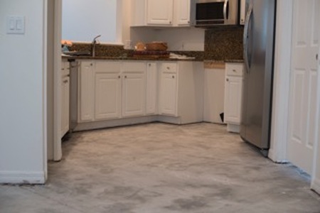 kitchen floor with tile removed