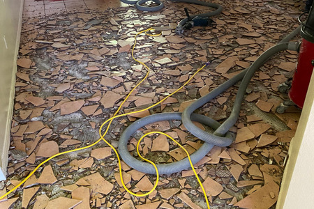 during ceramic tile removal