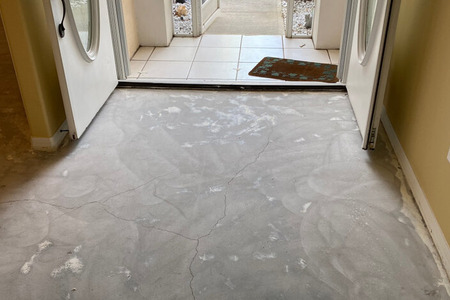 after photo of tile removal from entry way in viera home