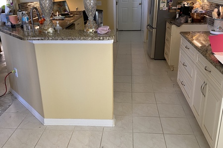 before tile removal in kitchen in viera home